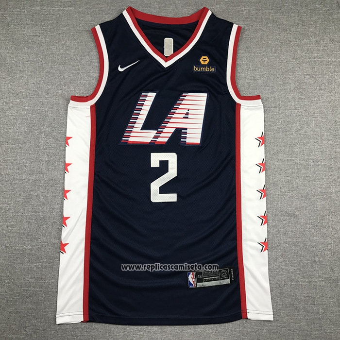 Camiseta Los Angeles Clippers Kawhi Leonard #2 Ciudad 2018-19 Negro